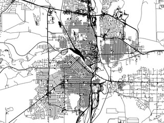 Vector road map of the city of  Pueblo Colorado in the United States of America on a white background.