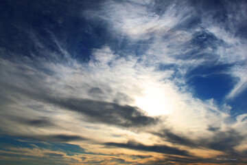 Naklejka na ściany i meble sky and clouds of the sunset