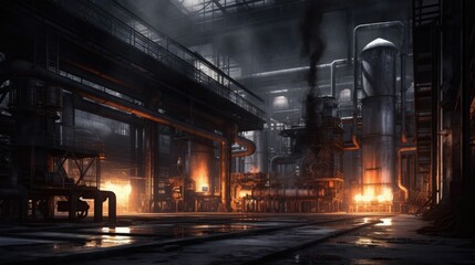 Industrial background with gears and machinery