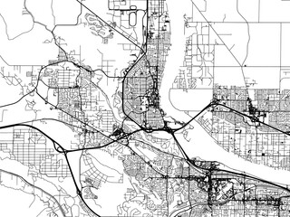 Vector road map of the city of  Richland Washington in the United States of America on a white background.