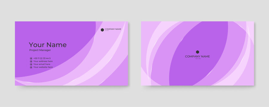 Creative business card template purple color.