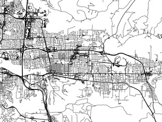 Obraz premium Vector road map of the city of Springfield Oregon in the United States of America on a white background.