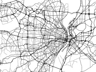 Vector road map of the city of  St. Louis Missouri in the United States of America on a white background.