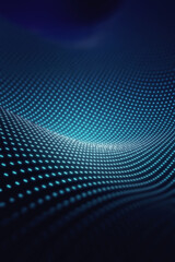 Obraz premium technology abstract background, wavy surface with dots