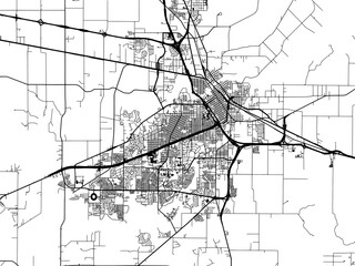 Vector road map of the city of  Wichita Falls Texas in the United States of America on a white background.