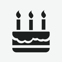 Sweeten Up Your Designs with Our Delicious Birthday Cake Icon in Vector Format
