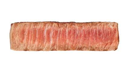 Steak, frying degree: medium well, isolated on white background, full depth of field