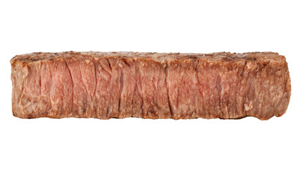 Grilled beef steak isolated on white background, full depth of field
