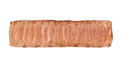 Steak, frying degree: well done, isolated on white background, full depth of field