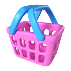 Shopping Basket Empty 3D Illustration Icon