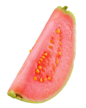 guava isolated on white background, full depth of field