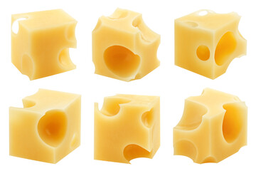 cheese, isolated on white background, full depth of field