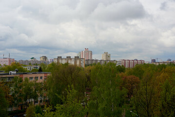 Fototapeta na wymiar panorama of the city in spring 