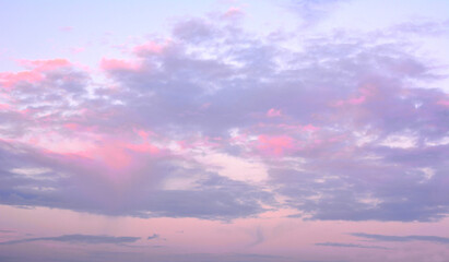 Naklejka na ściany i meble An amazing evening sky with blue and pink cloud isolated 