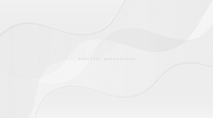 White abstract background with wave shape. Simple gray wavy lines pattern element. Modern banner template design. Suit for poster, banner, brochure, presentation, website, flyer. Vector illustration