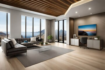 Living room with view to the montains