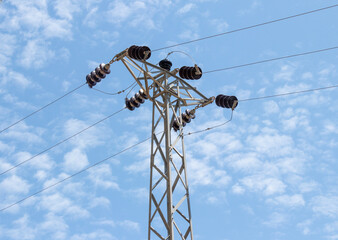 lines on a blue sky