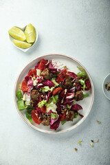 Healthy meatball salad with chickpea
