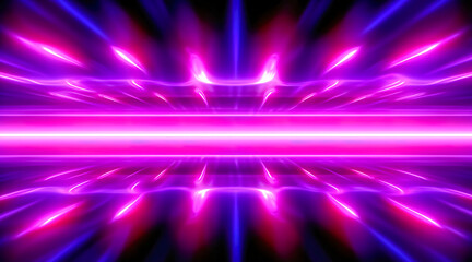 Naklejka na ściany i meble Abstract background of neon lines and rays. Abstract background with lines and glow. Generative AI