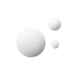 The texture of a mask of white color in the form of a drop on a white background.