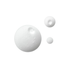 The texture of a mask of white color in the form of a drop on a white background.