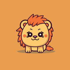 Obraz premium cute cartoon lion, cute animals