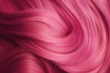 Close-up of thick wavy pink hair. background. generative ai