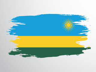 Brush vector flag of Rwanda
