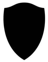 Shield black silhouette vector icon protect and security outline symbol. Linear style guard shield pictogram . Vector illustration.