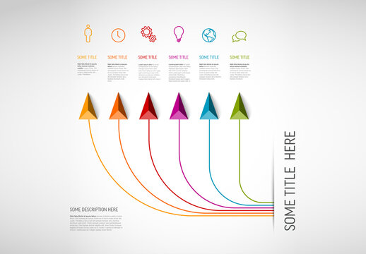 Simple infographic with title and six smaller element option items