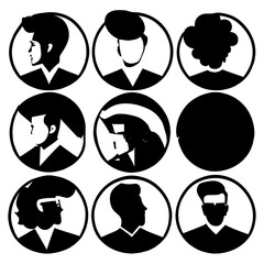 man hair style vector design black and white