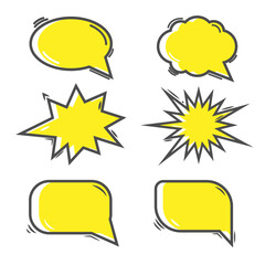 Set of cartoon chat background. Comic bubble chat