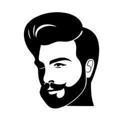 man hair style vector design black and white