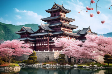 Naklejka premium japan castle