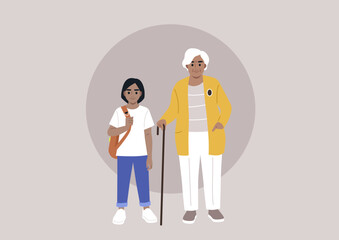 A grandmother raising a preteen grandchild, after school moments together