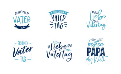 Obraz premium Cute Father's Day typography elements in german saying 