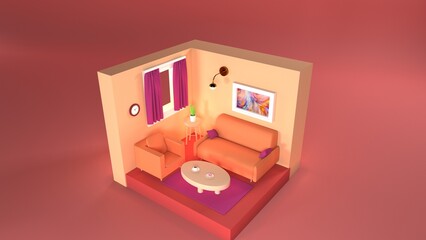 Obraz premium Minimal room box