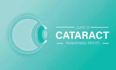 Cataract Awareness Month design background with an eye ball cutout. Vector illustration 