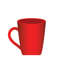 Red cup vector isolated on white background. Coffee mug icon.