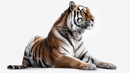 Obraz premium Tiger on white background