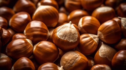 Obraz premium Chesnuts seamless background with AI generation