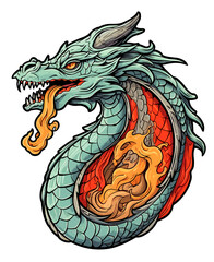 Fairy dragon. Can be used as T-shirt template. AI generated