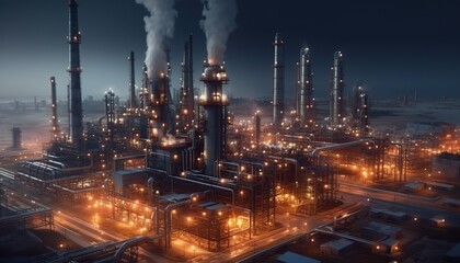 Photo oil petrochemical refinery plant