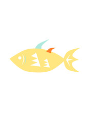 illustration of a yellow fish