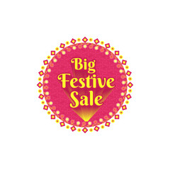 Big Festive Sale Logo Unit Label Design Vector, Abstract Vintage Colorful 
