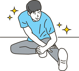 ストレッチをする若い男性
