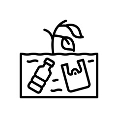 soil pollution icon for your website, mobile, presentation, and logo design.