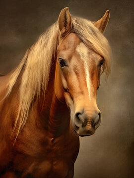 Portrait of photo of a beautiful horse