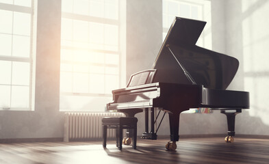 Classic grand piano in classical style room interior © Photocreo Bednarek