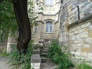 Old stone wall and a staircase